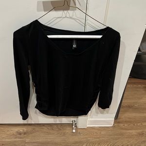 Black high low flow top